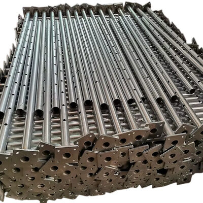 square head steel prop Q235 hot dip galvanized 60.3mm outer diameter 3.0mm wall thickness 2.0-3.6m adjustable height for concrete slab formwork support BYTHAI