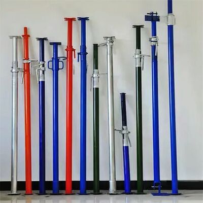 Support Function Adjustable Steel Prop Telescopic Scaffolding Props With Heavy Duty