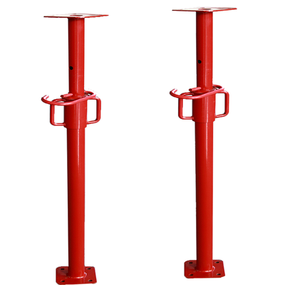 Adjustable Steel Prop, Red Painted Heavy‑Duty Telescopic Acrow Prop, High Load‑Bearing Steel Shoring Prop for Concrete Formwork & Building Slab Construction Support